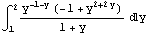 ∫_1^2 (y^(-1 - y) (-1 + y^(2 + 2 y)))/(1 + y) y
